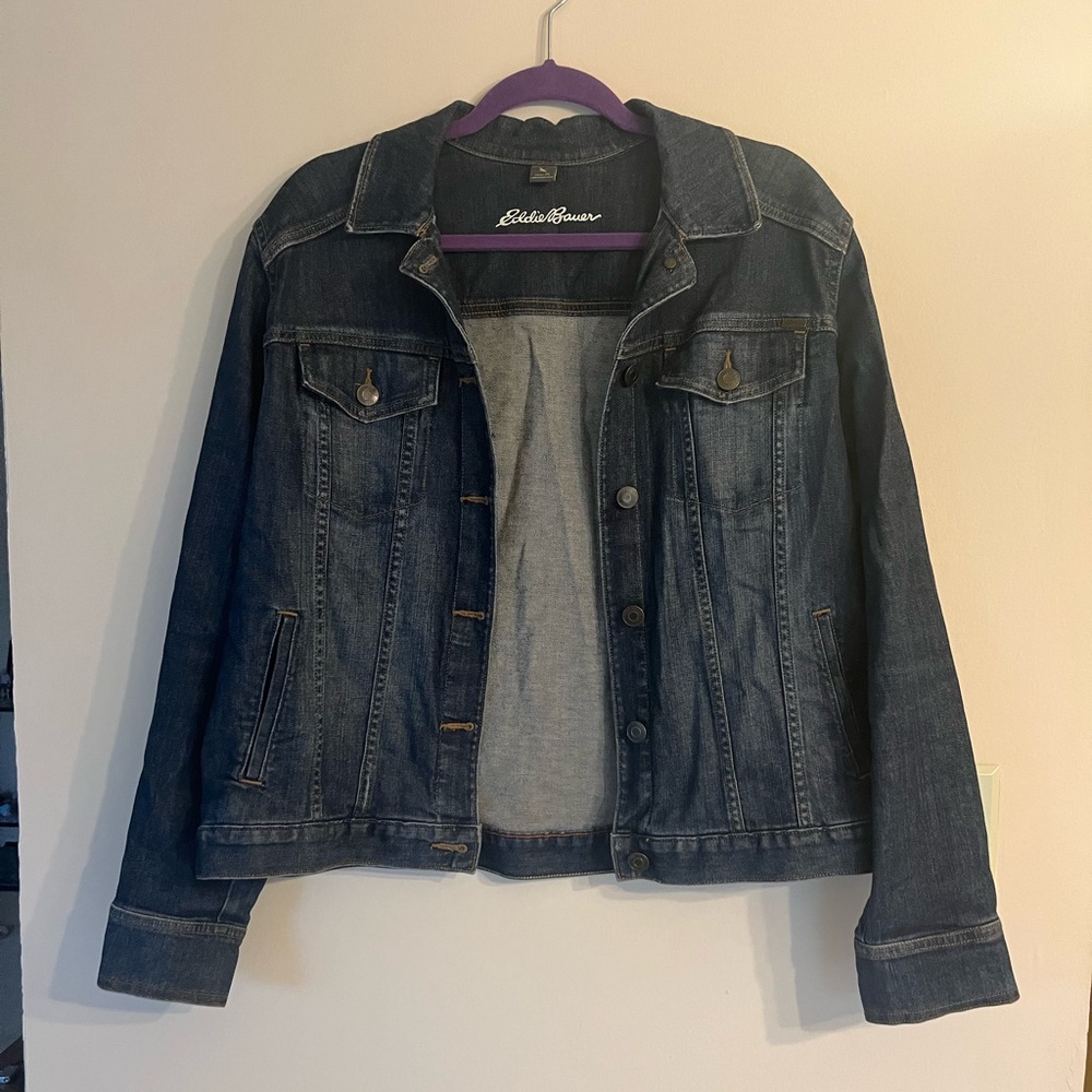 Eddie Bauer Dark Wash Denim Jacket - xl
